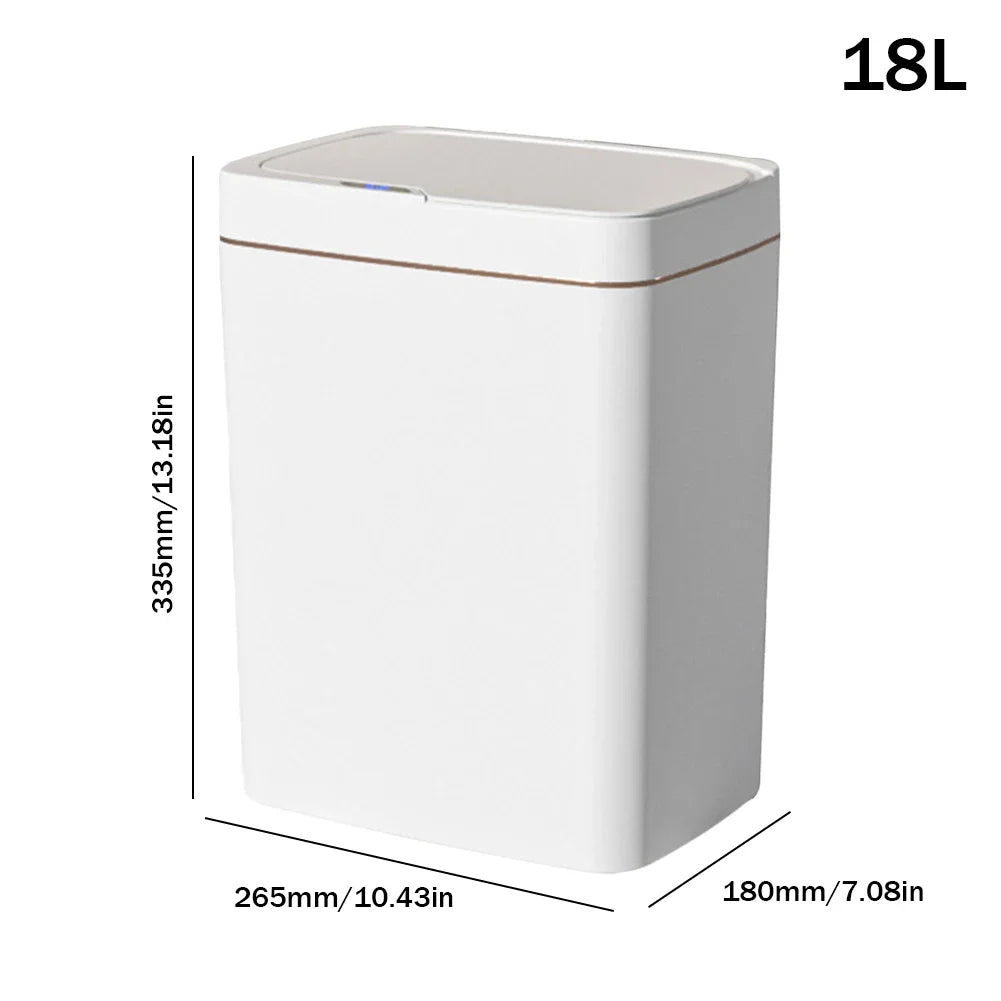 15/18L Smart Sensor Trash Can Waterproof Intelligent Touchless Trash Can Quiet Auto Motion Sensor Rubbish for Kitchen Bathroom - Kaiju Mafia