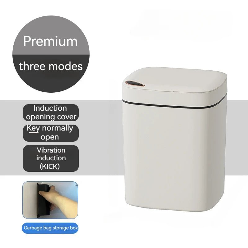 16L Smart Trash Can Automatic Sensor Trash Can Indoor Bathroom Crack Trash Can High Looking Anti - odor Household Products - Kaiju Mafia