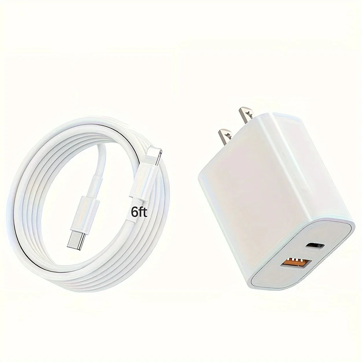 For iPhone Charger, 20W Dual port PD power adapter block with 6FT cable For iPhone 14/13/12/11/Pro/Pro Max/Mini/XS Max/XR/x - Kaiju Mafia