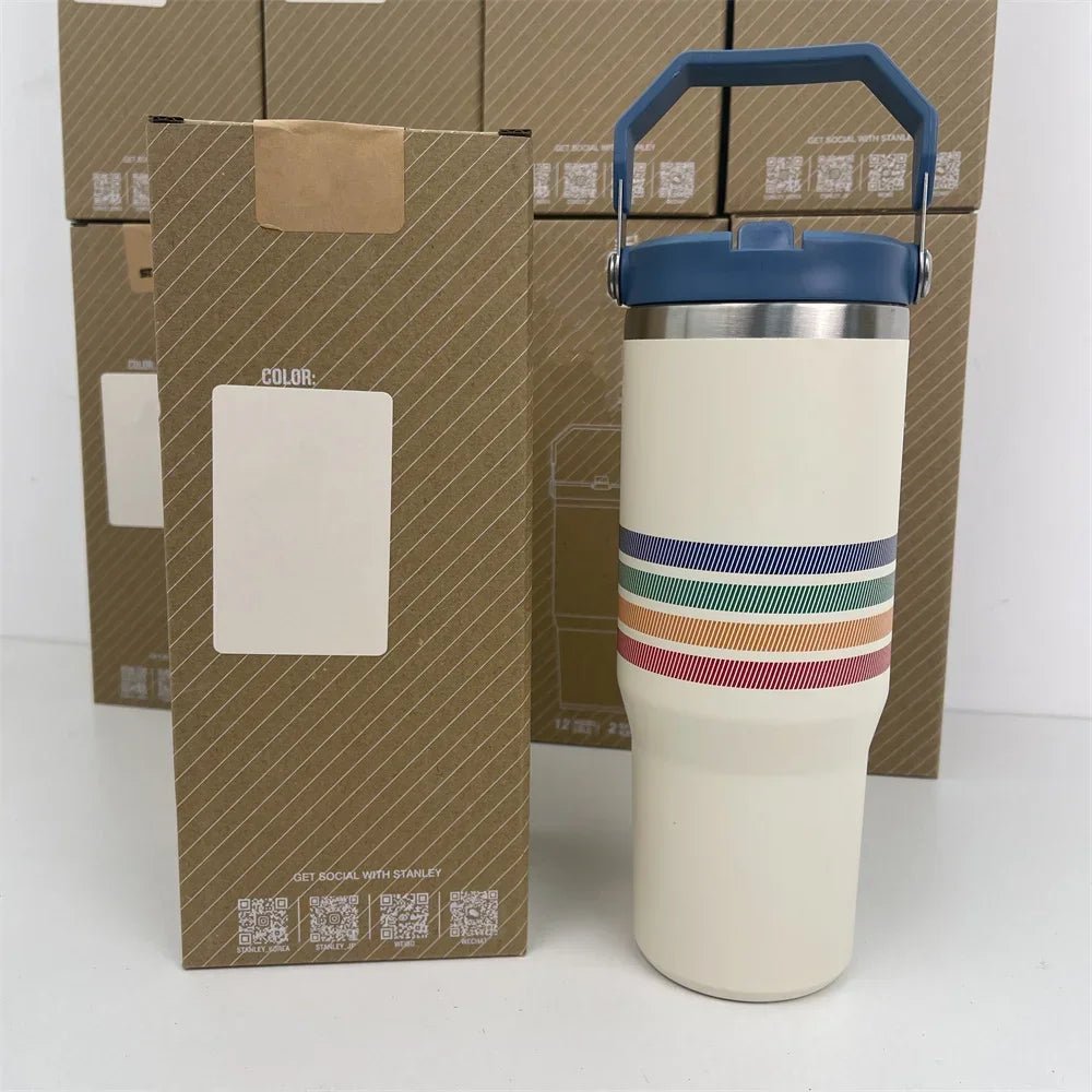 For Stanley Cup 30oz Iceflow Tumbler with Handle Stainless Steel Vacuum Insulated Car Mug Thermal Iced Travel Cup - Kaiju Mafia