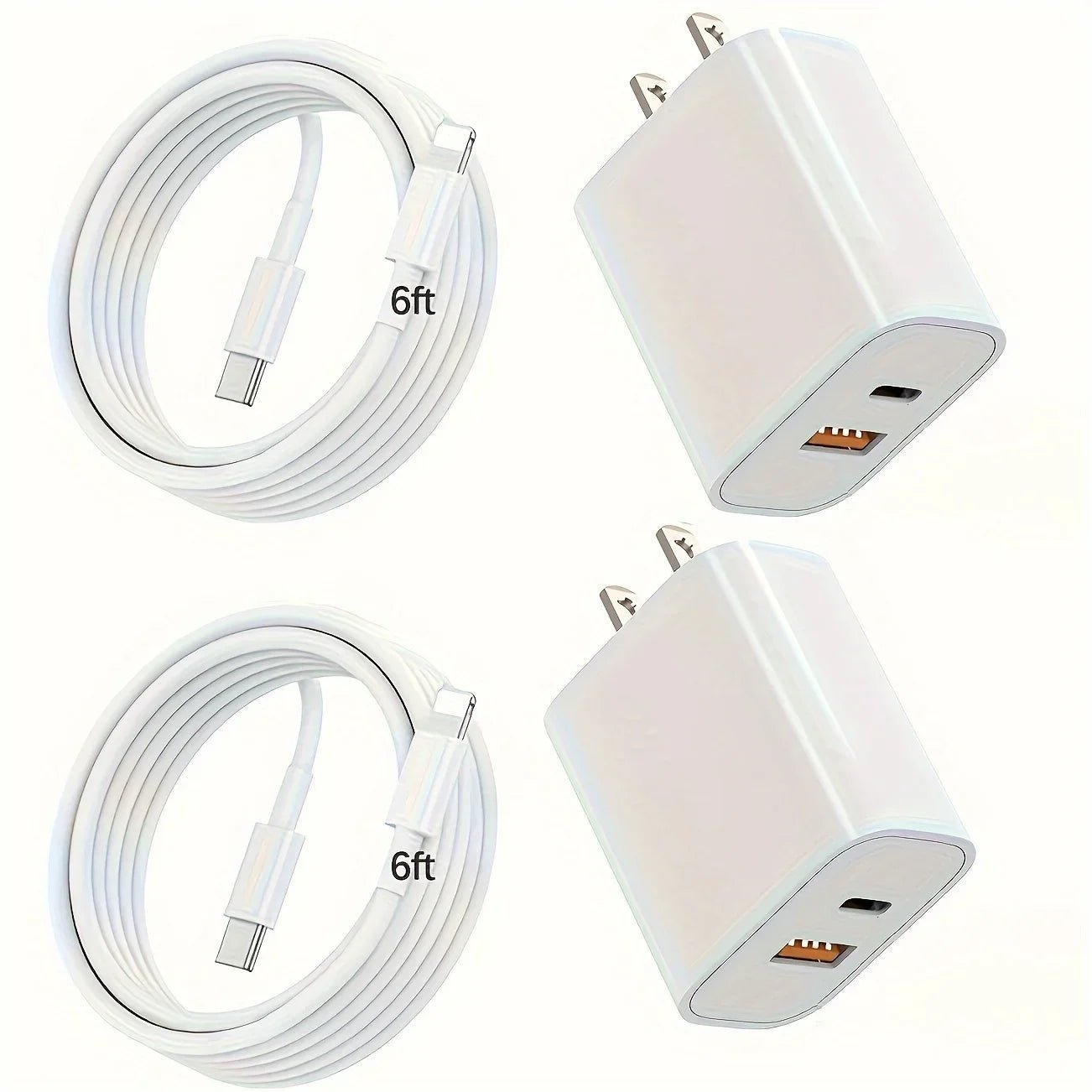 For iPhone Charger, 20W Dual port PD power adapter block with 6FT cable For iPhone 14/13/12/11/Pro/Pro Max/Mini/XS Max/XR/x - Kaiju Mafia