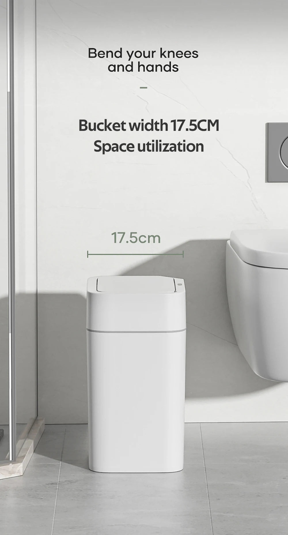 12L+16L Smart Sensor Trash Can Bathroom Anti odor Automatic Trash Bin For Toilet White Electric Wastebasket - Kaiju Mafia