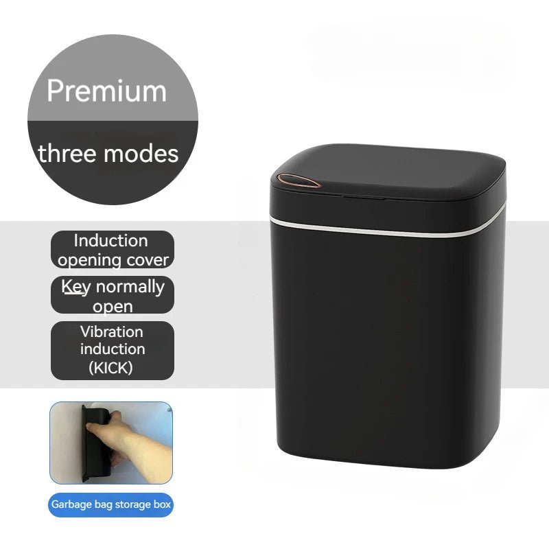 16L Smart Trash Can Automatic Sensor Trash Can Indoor Bathroom Crack Trash Can High Looking Anti - odor Household Products - Kaiju Mafia
