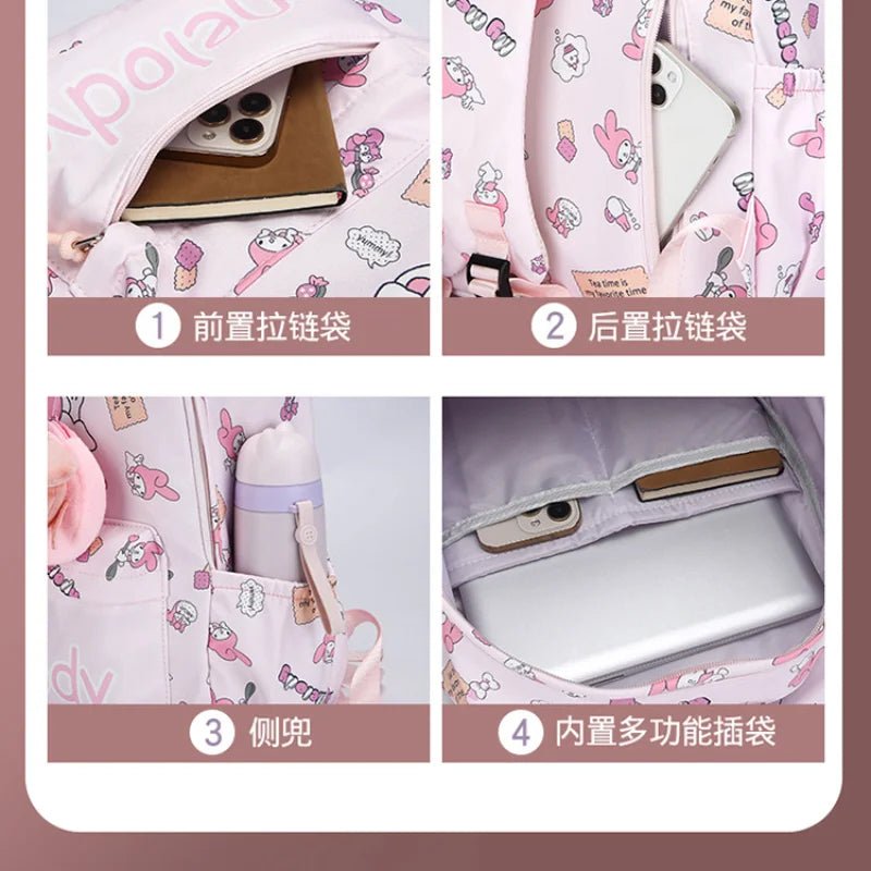 Sanrio Kuromi Hello Kitty Backpack - Kaiju Mafia