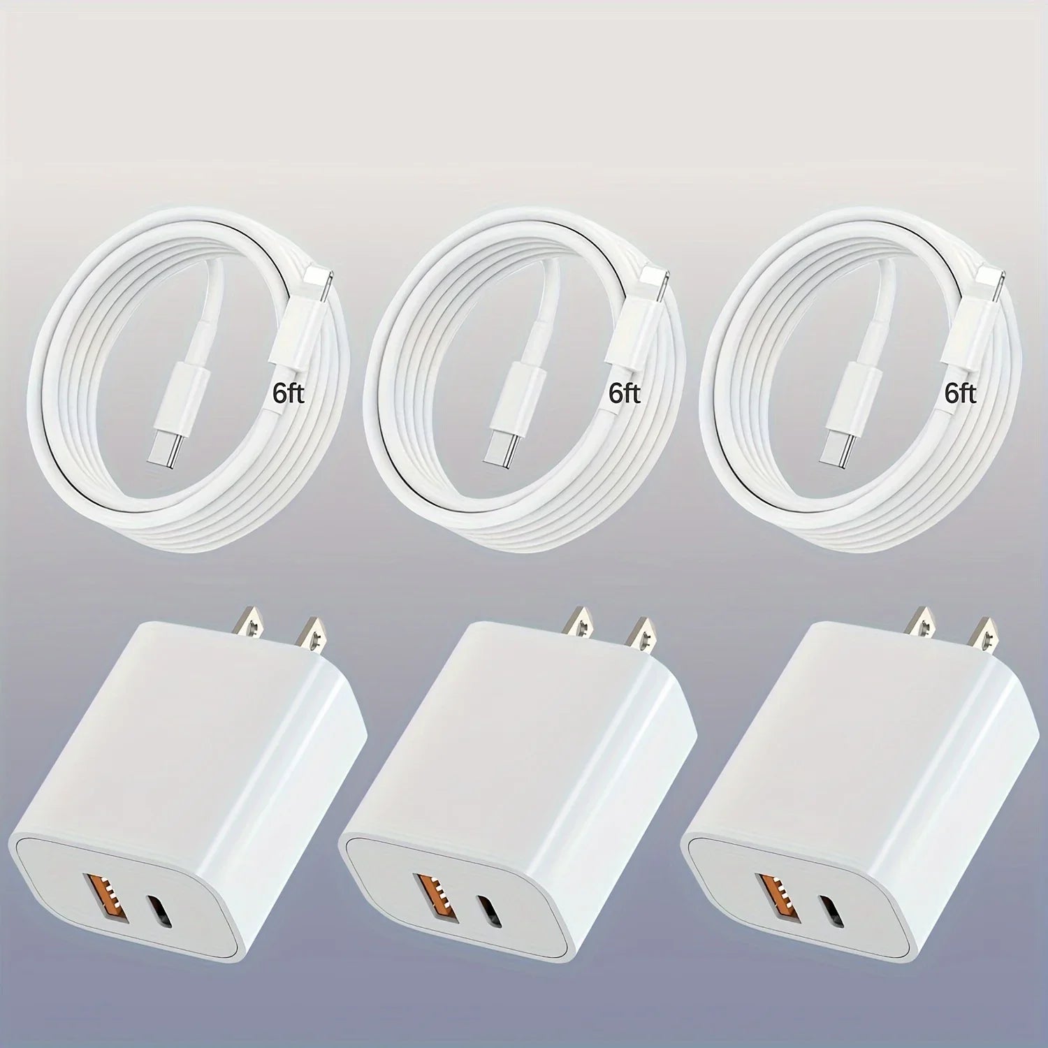 For iPhone Charger, 20W Dual port PD power adapter block with 6FT cable For iPhone 14/13/12/11/Pro/Pro Max/Mini/XS Max/XR/x - Kaiju Mafia