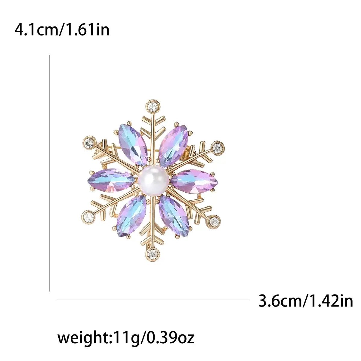 Rhinestone Snowflake Brooch Pins - Kaiju Mafia