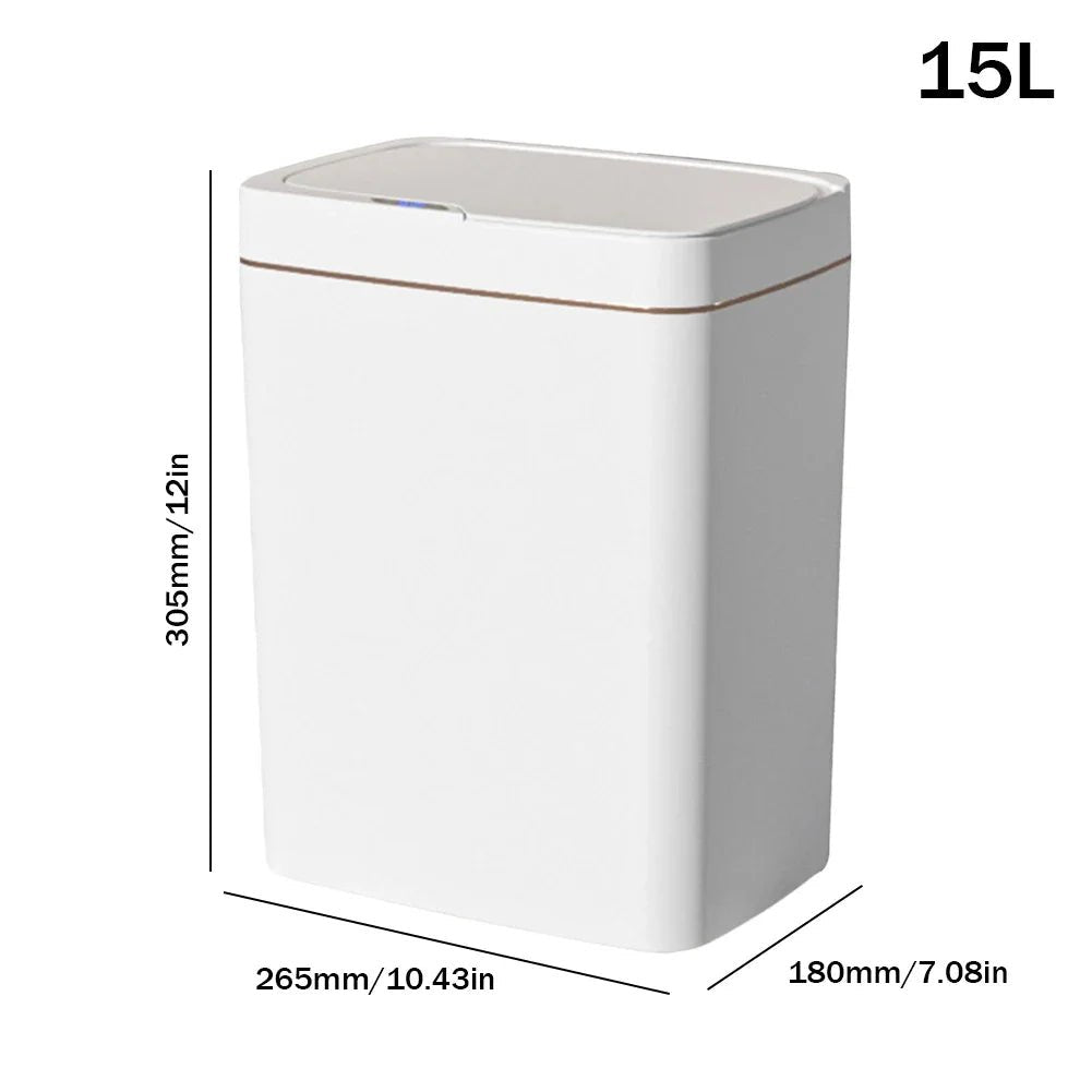 15/18L Smart Sensor Trash Can Waterproof Intelligent Touchless Trash Can Quiet Auto Motion Sensor Rubbish for Kitchen Bathroom - Kaiju Mafia