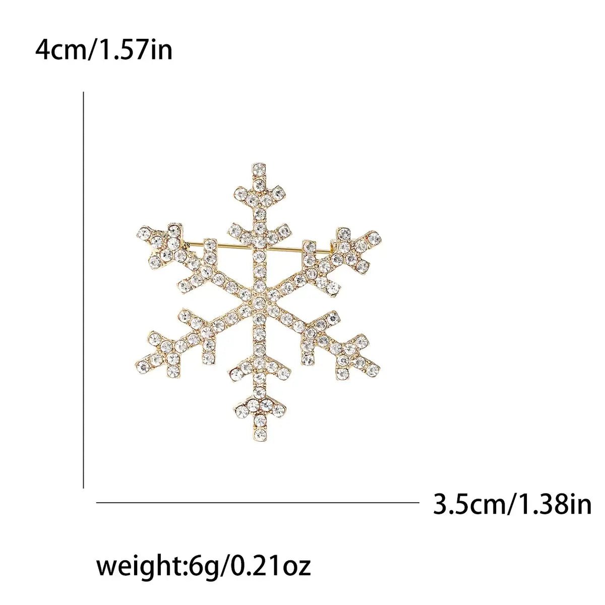 Rhinestone Snowflake Brooch Pins - Kaiju Mafia