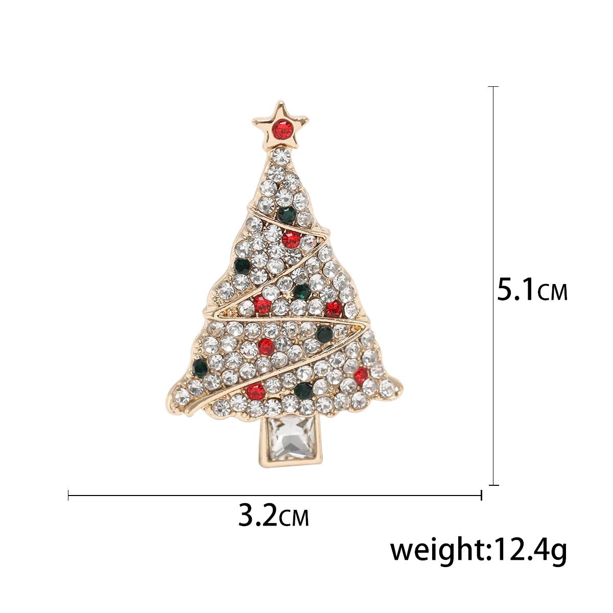 Rhinestone Star Christmas Brooches - Kaiju Mafia