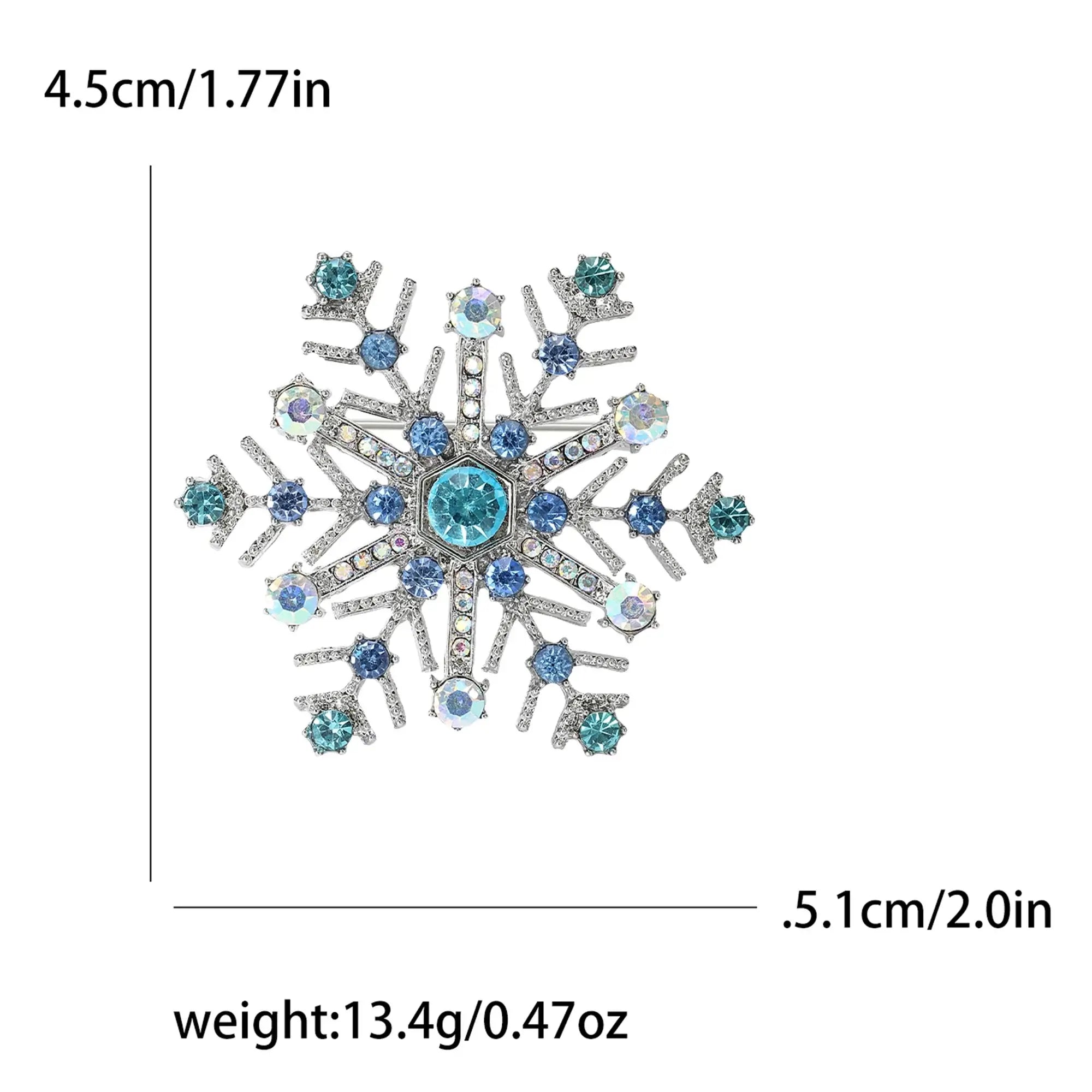 Rhinestone Snowflake Brooch Pins - Kaiju Mafia