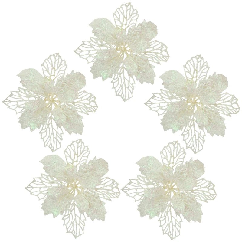 Glitter Poinsettia Christmas Flowers - Kaiju Mafia