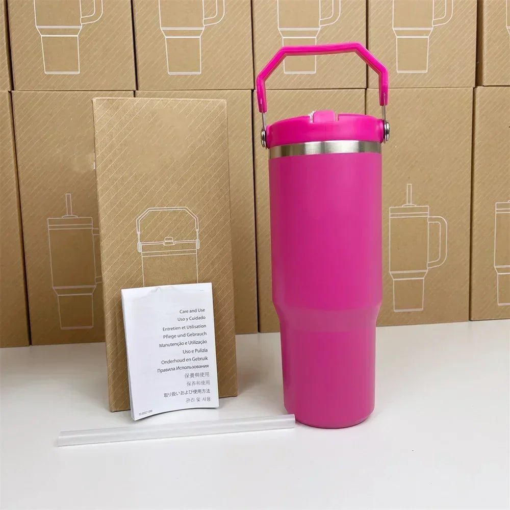For Stanley Cup 30oz Iceflow Tumbler with Handle Stainless Steel Vacuum Insulated Car Mug Thermal Iced Travel Cup - Kaiju Mafia