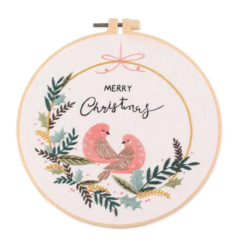 Christmas Embroidery Wreath Kit - Kaiju Mafia