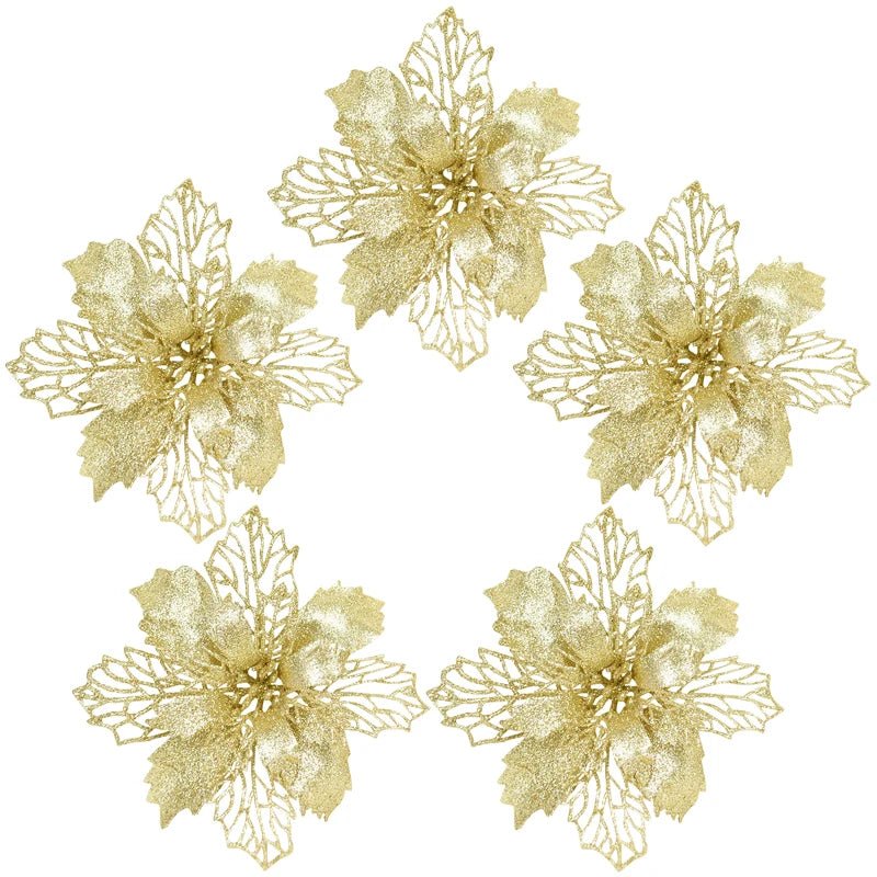 Glitter Poinsettia Christmas Flowers - Kaiju Mafia