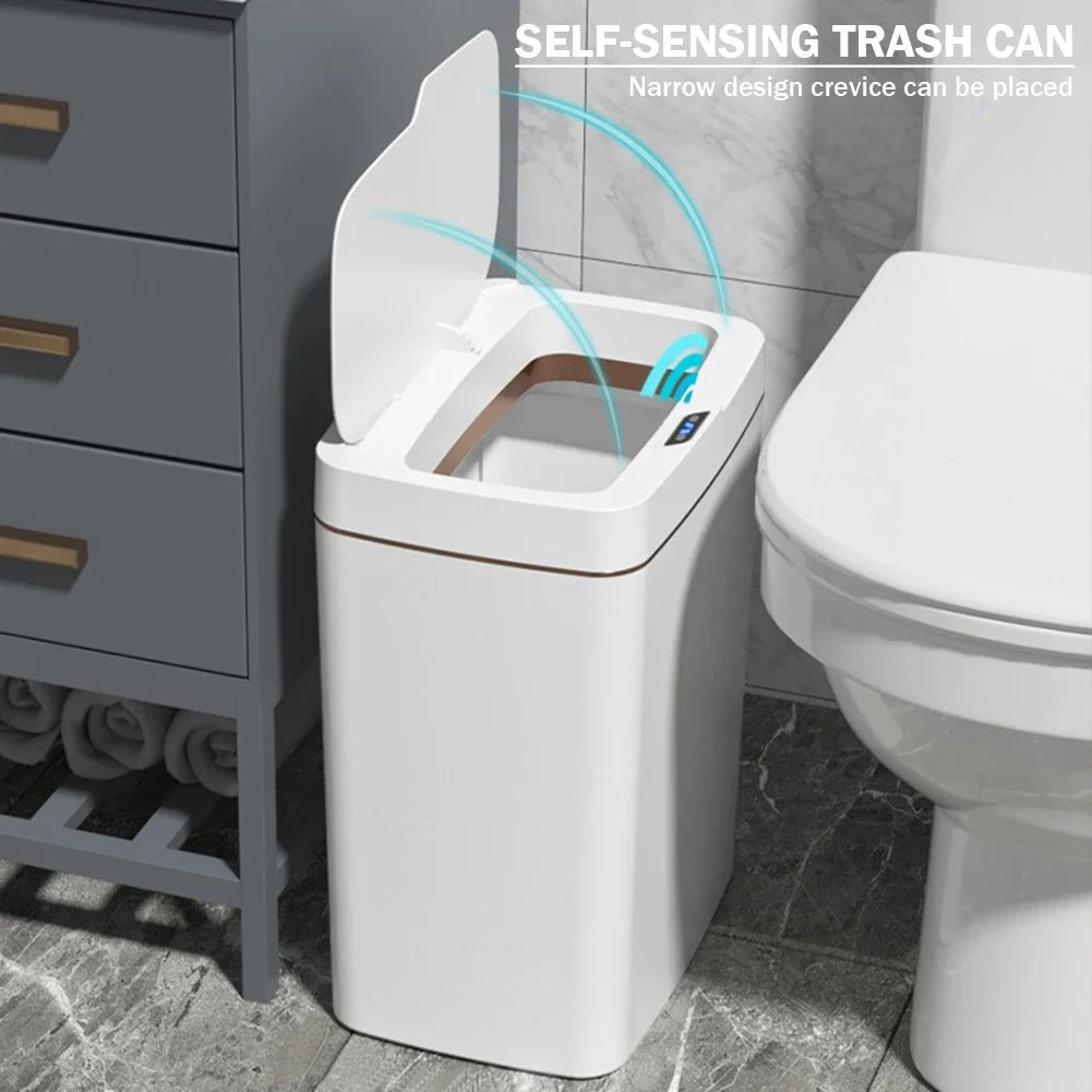 15/18L Smart Sensor Trash Can Waterproof Intelligent Touchless Trash Can Quiet Auto Motion Sensor Rubbish for Kitchen Bathroom - Kaiju Mafia