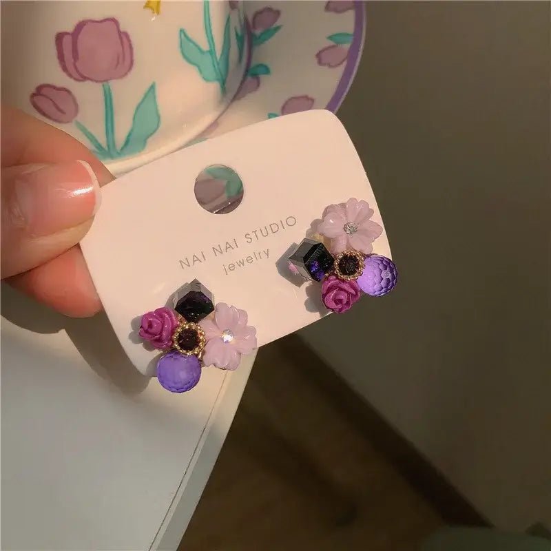 Red Cherry Crystal Earrings - Kaiju Mafia