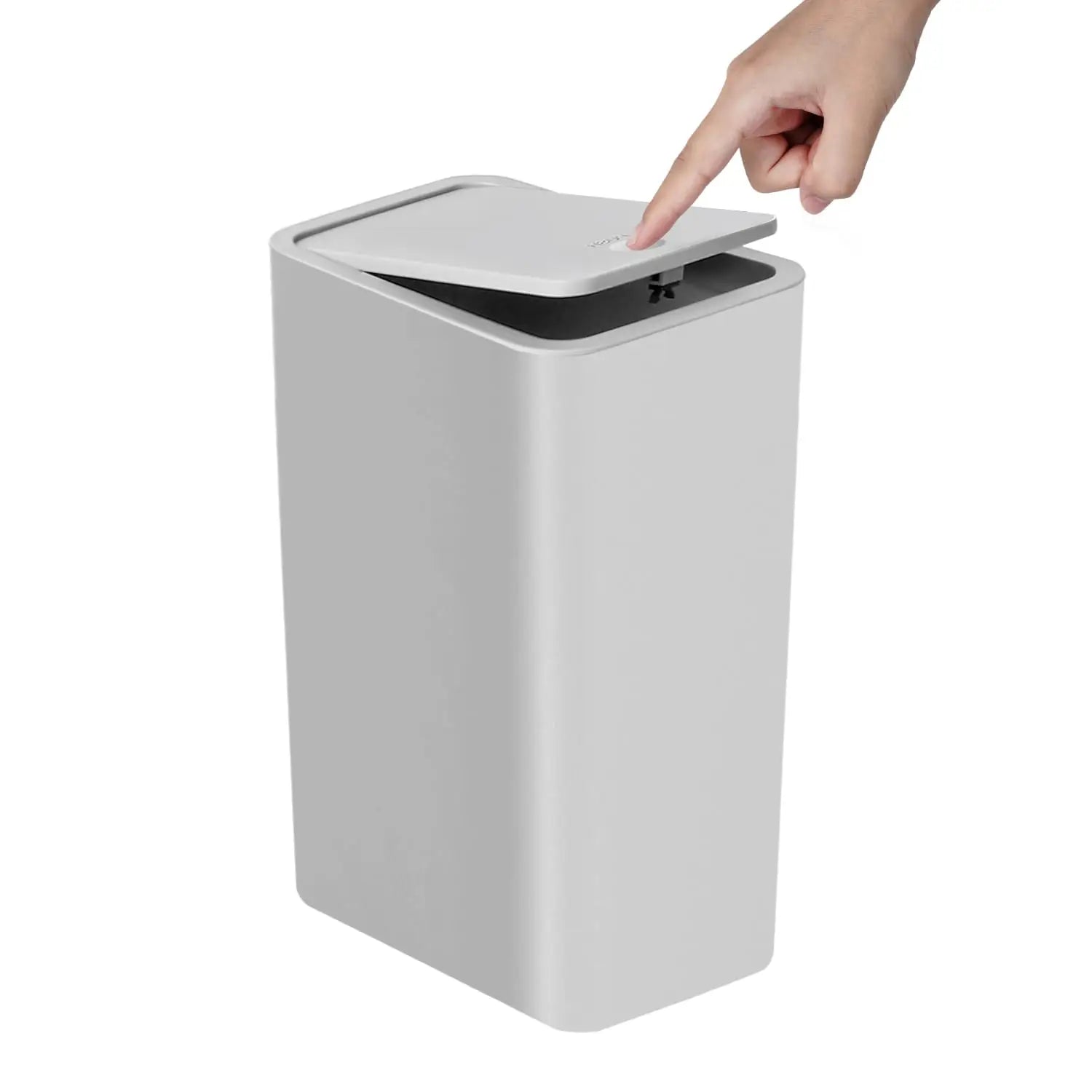 Bathroom Trash Can - 10L Small Garbage Can with Press Top Lid for Toilet,Bedroom,Living Room – Plastic Wastebasket with Pop - up Lid - Kaiju Mafia