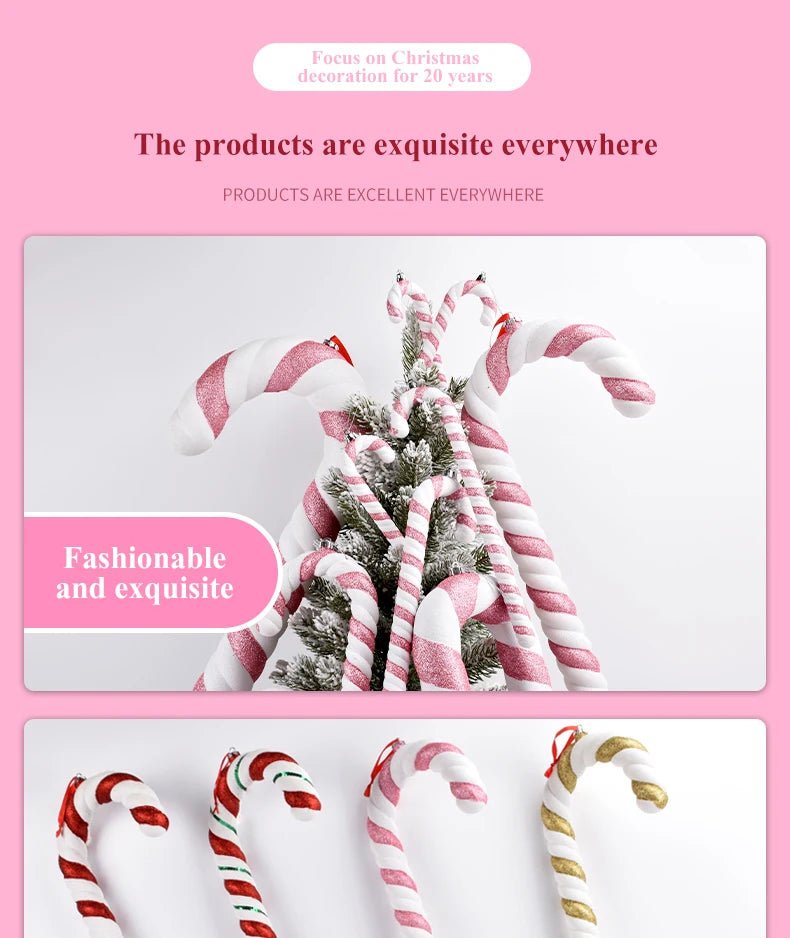 Pink Candy Cane Ornaments - Kaiju Mafia