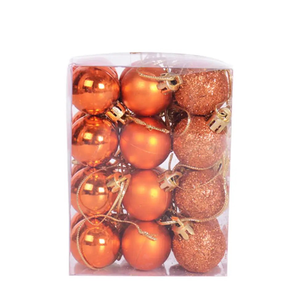 24pcs/Box 2cm Mini Christmas Ball Pendant Xmas Party Hanging Ball Ornament Shopping Mall Ceiling Christmas Tree Decorations - Kaiju Mafia