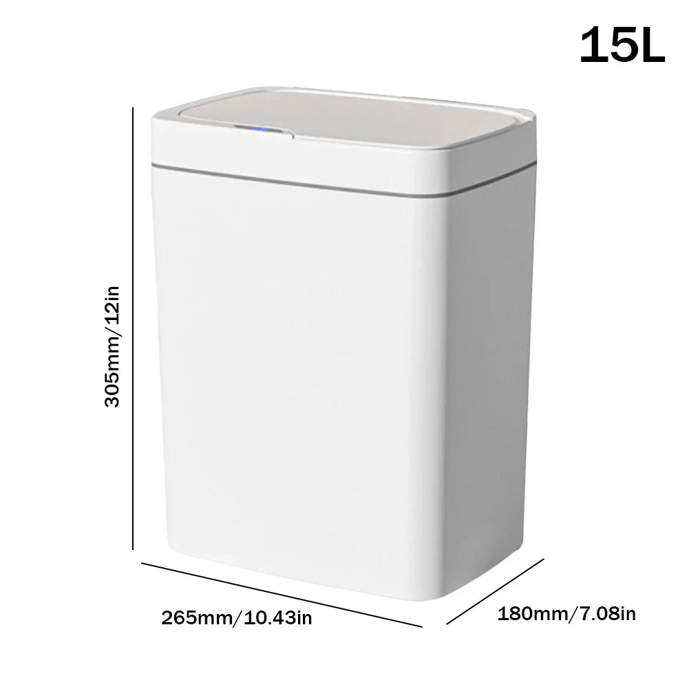 15/18L Smart Sensor Trash Can Waterproof Intelligent Touchless Trash Can Quiet Auto Motion Sensor Rubbish for Kitchen Bathroom - Kaiju Mafia