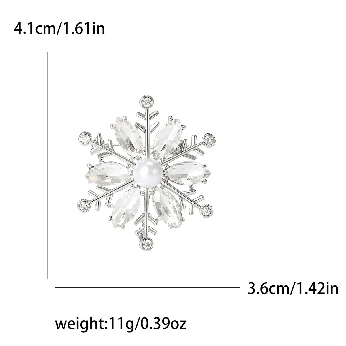 Rhinestone Snowflake Brooch Pins - Kaiju Mafia