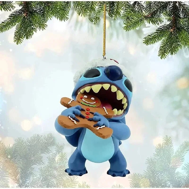 Disney Cartoon 2D PVC Decoration Stitch Mickey Mouse Children Backpack Pendant Cartoon Car Ornaments Christmas Hanging Ornaments - Kaiju Mafia