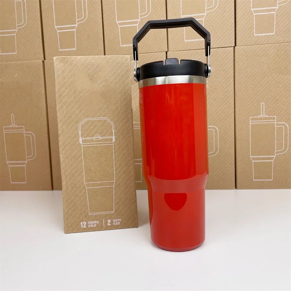 For Stanley Cup 30oz Iceflow Tumbler with Handle Stainless Steel Vacuum Insulated Car Mug Thermal Iced Travel Cup - Kaiju Mafia