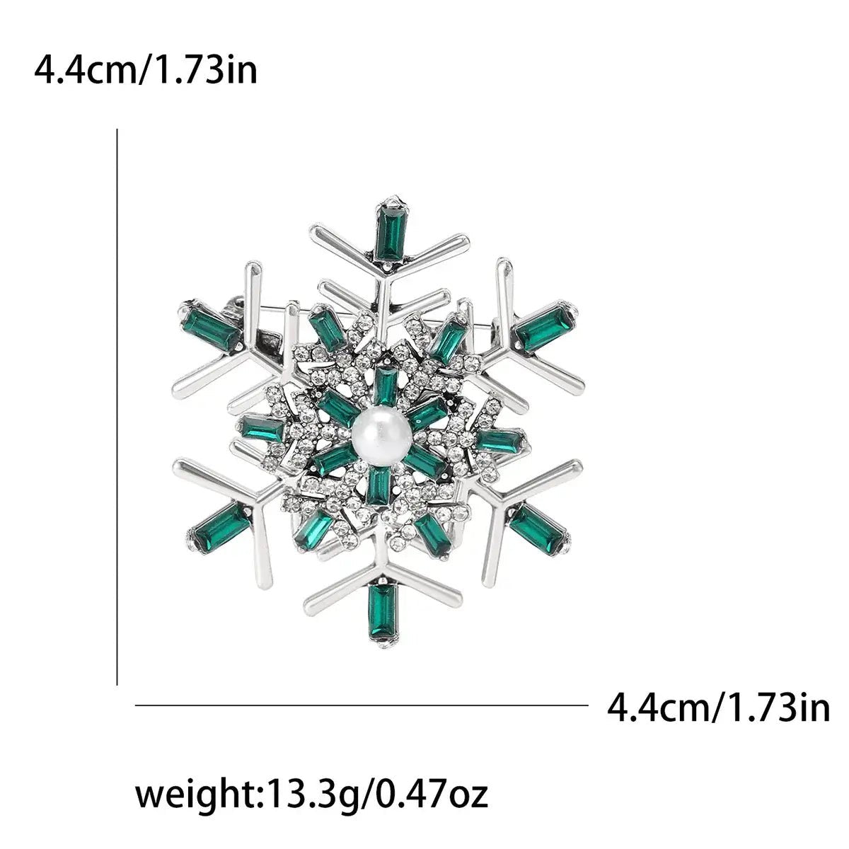 Rhinestone Snowflake Brooch Pins - Kaiju Mafia