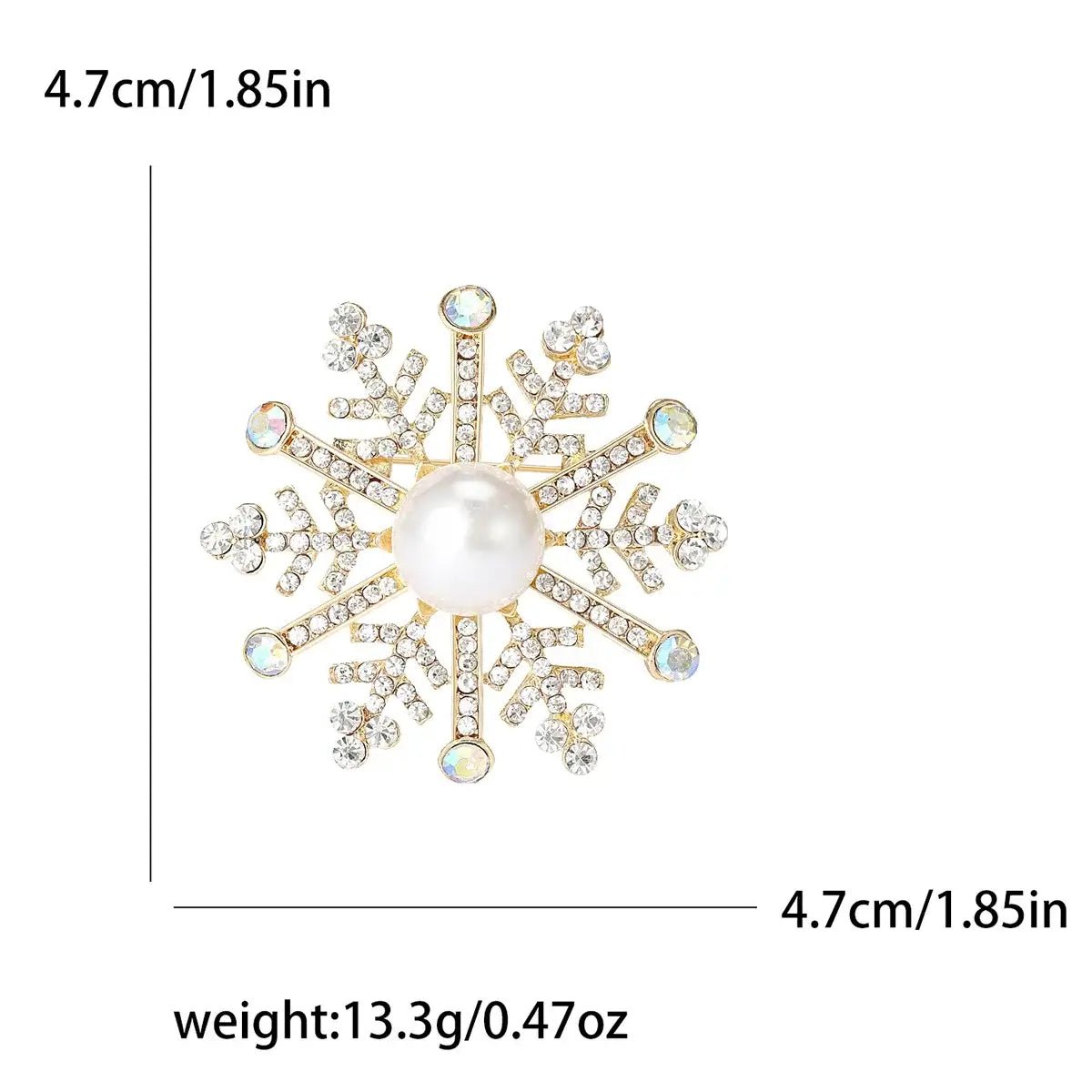 Rhinestone Snowflake Brooch Pins - Kaiju Mafia
