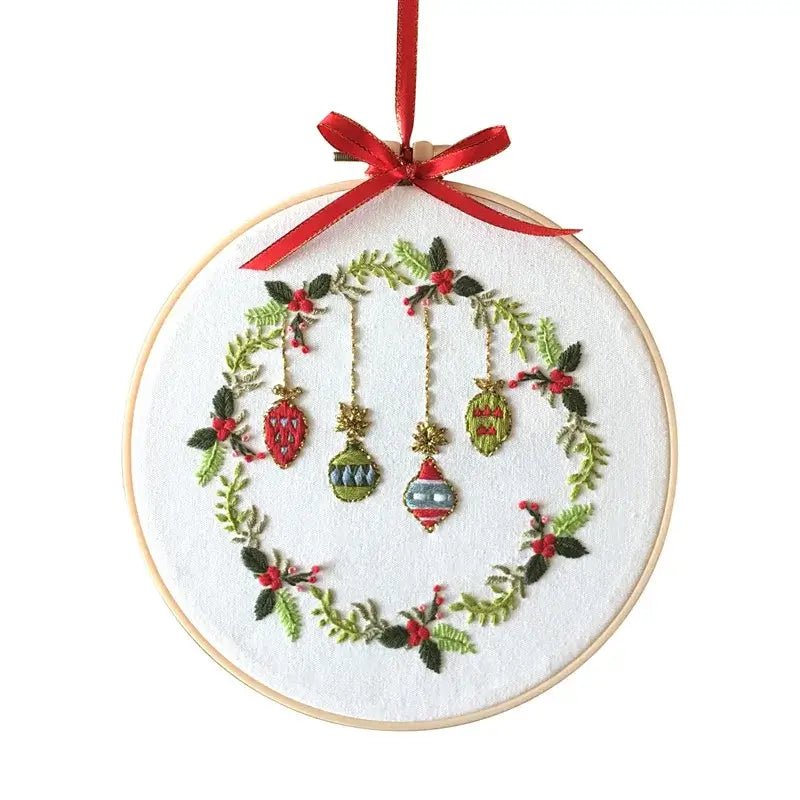 Christmas Embroidery Wreath Kit - Kaiju Mafia