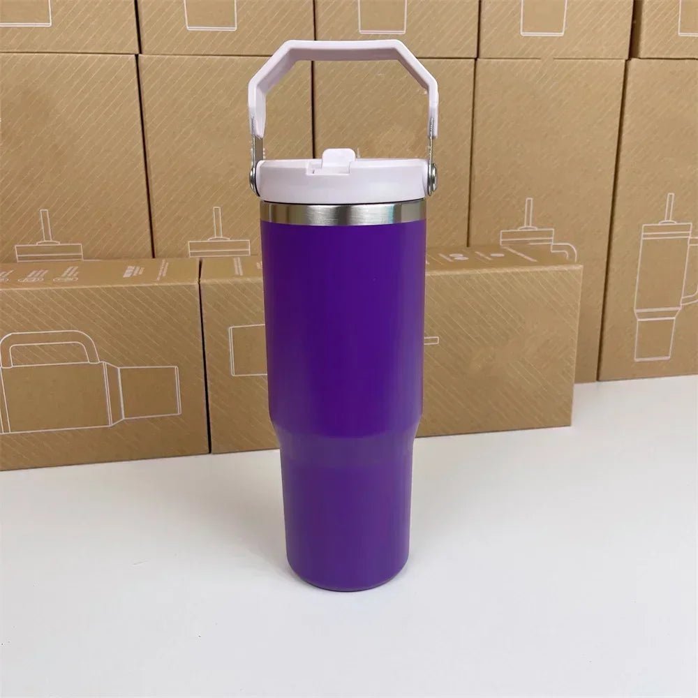 For Stanley Cup 30oz Iceflow Tumbler with Handle Stainless Steel Vacuum Insulated Car Mug Thermal Iced Travel Cup - Kaiju Mafia