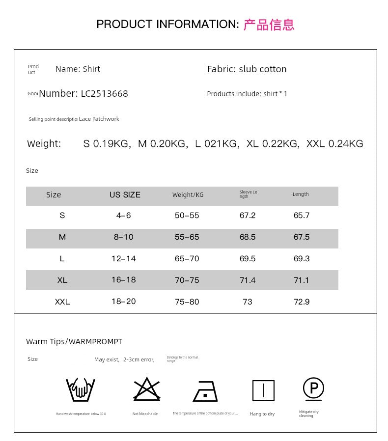 Fashion V Neck Chiffon Shirt Loose Long Sleeves Pullover Lace - Kaiju Mafia