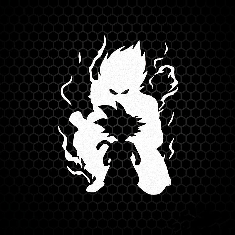 Car Stickers Son Goku Kakarotto Saiyan DBZ Anime Reflective Decoration for Windshield Bumper Trunk Motorcycle - Kaiju Mafia