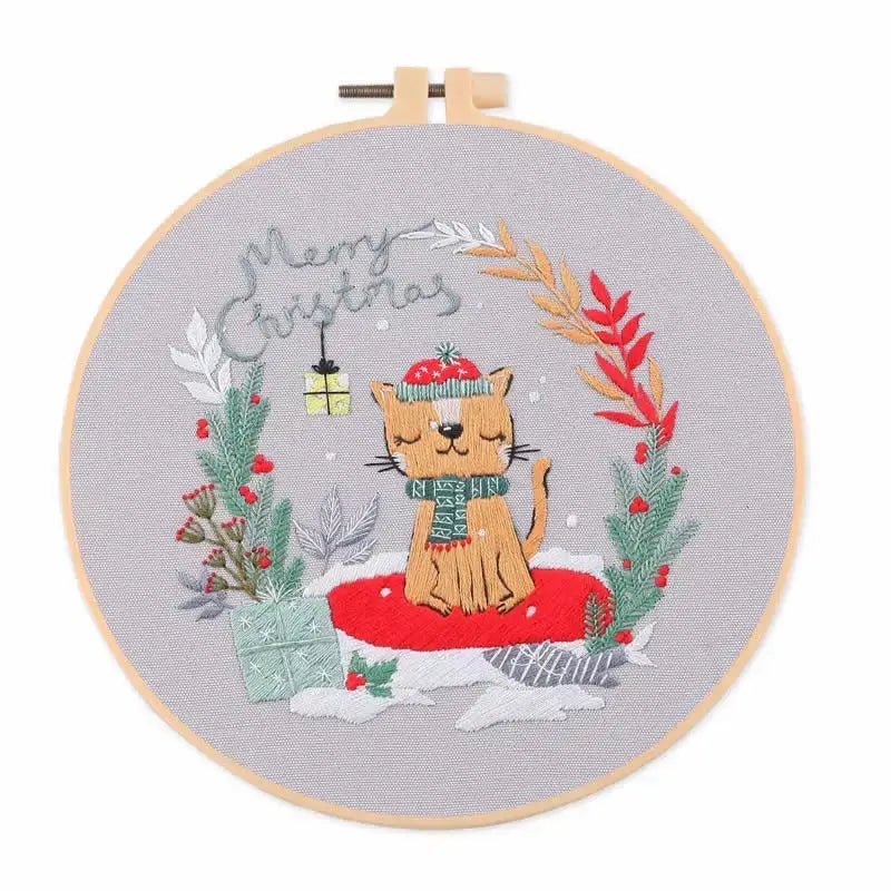 Christmas Embroidery Wreath Kit - Kaiju Mafia