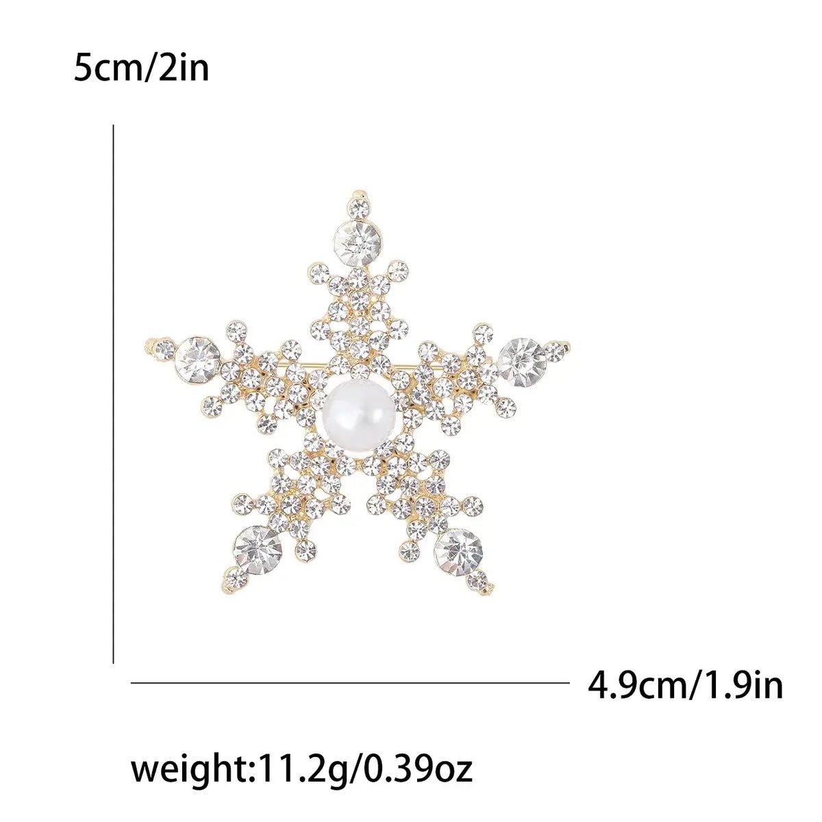 Rhinestone Snowflake Brooch Pins - Kaiju Mafia