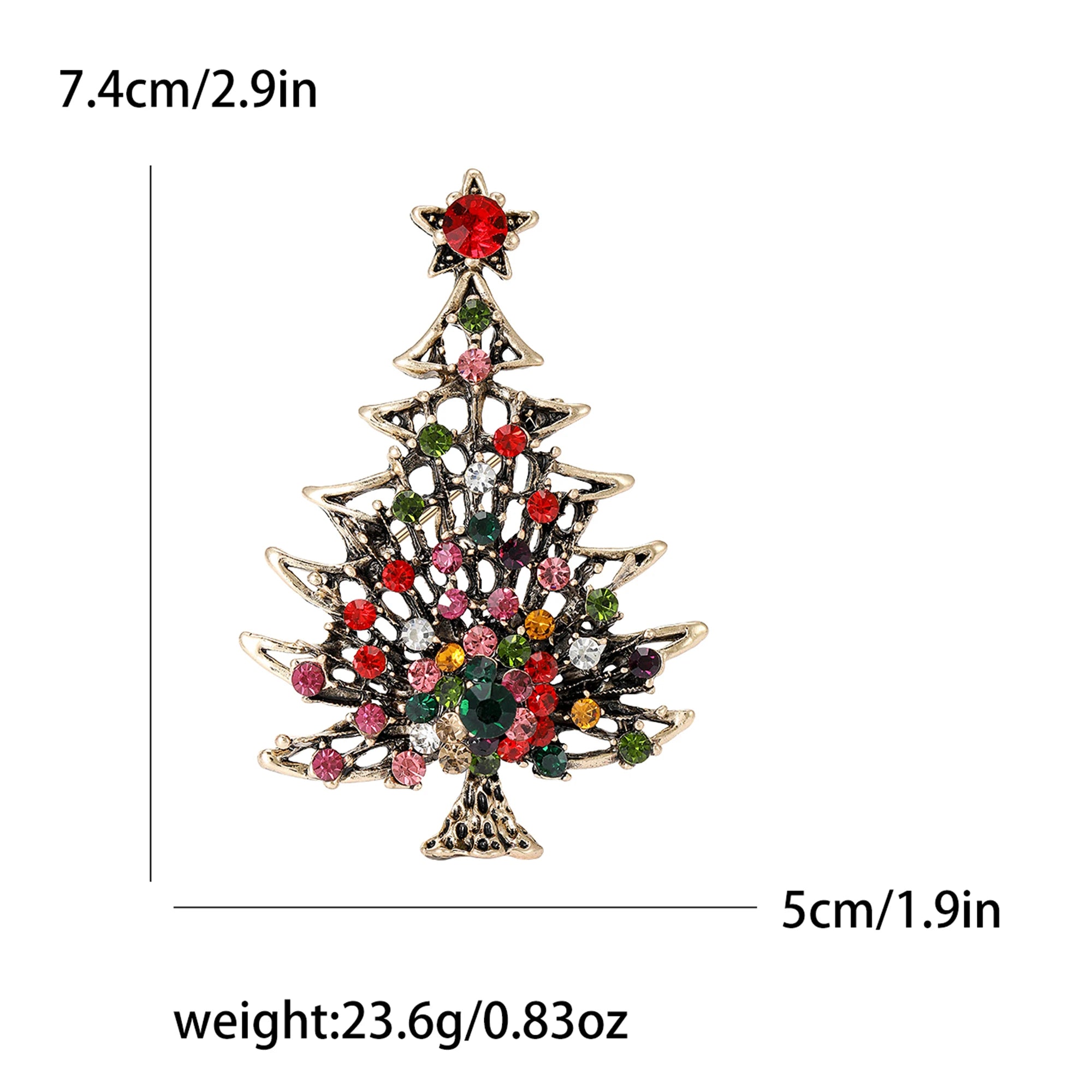 Rhinestone Star Christmas Brooches - Kaiju Mafia