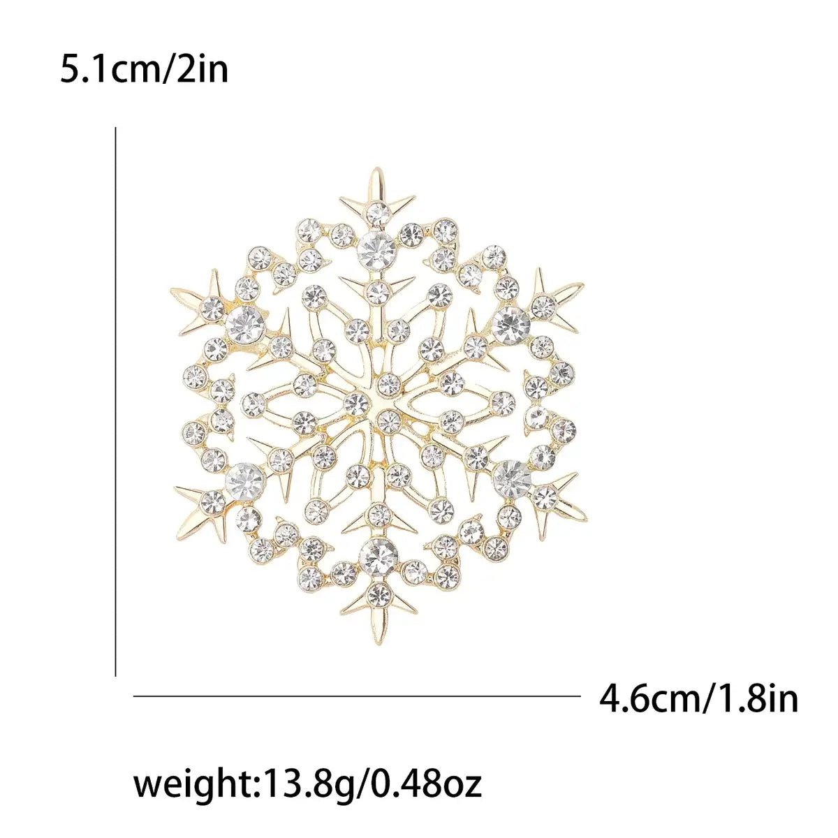 Rhinestone Snowflake Brooch Pins - Kaiju Mafia