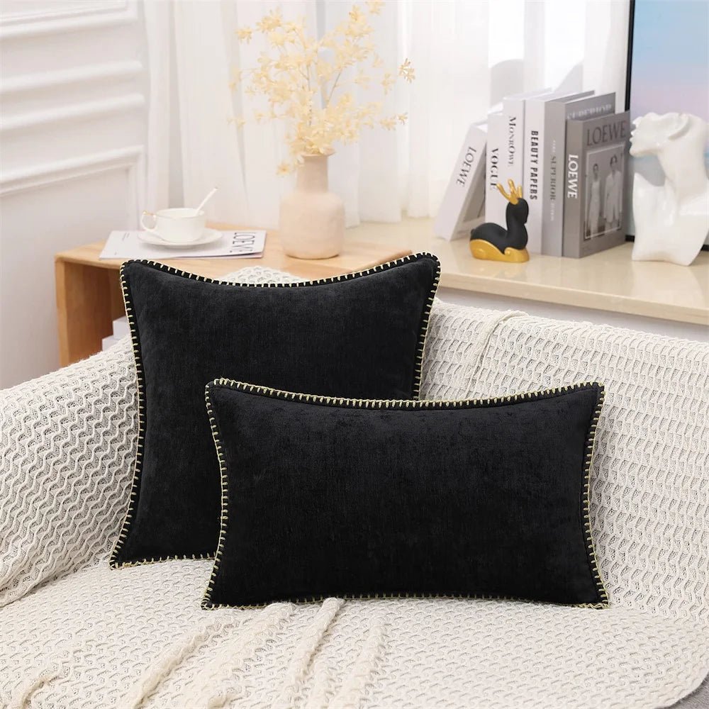 Olanly Chenille Cushion Cover 45x45 Pillow Cover 40x40cm Sofa Decorative Throw Pillow Case Soft Luxury For Living Room Decor - Kaiju Mafia