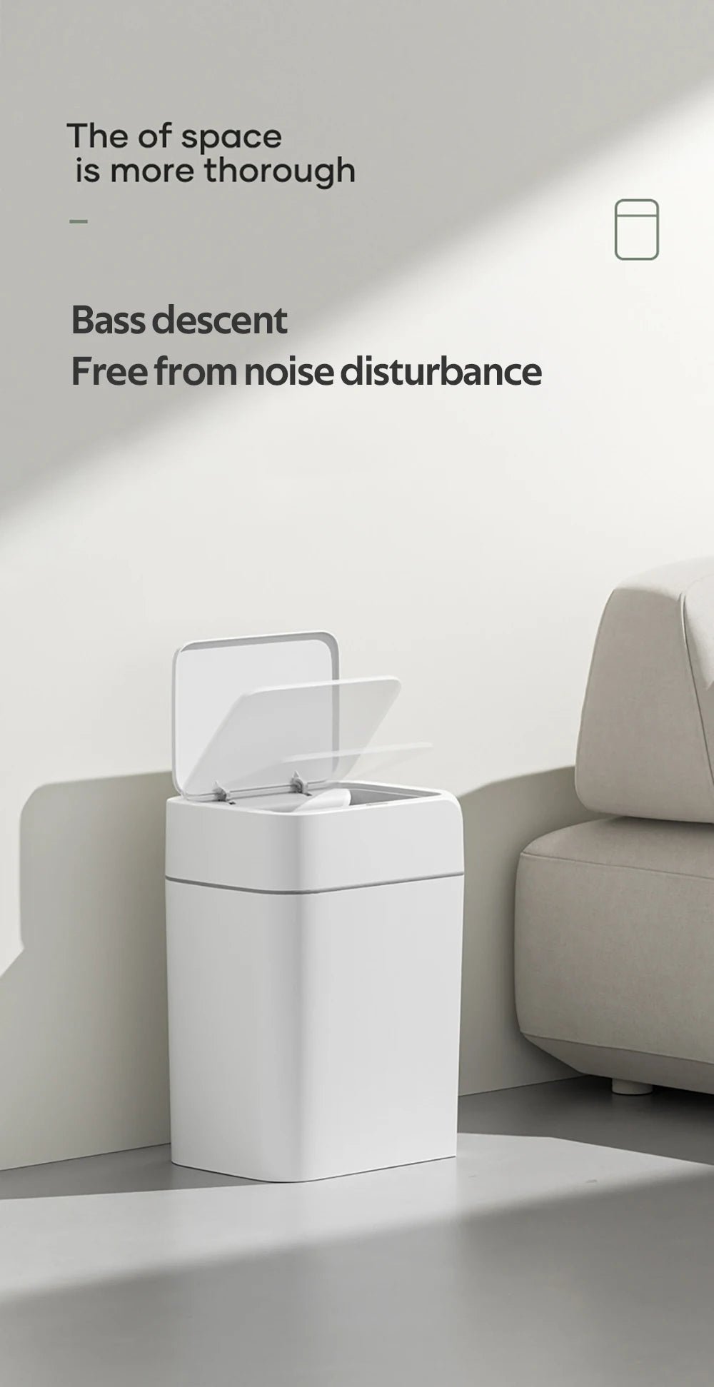 12L+16L Smart Sensor Trash Can Bathroom Anti odor Automatic Trash Bin For Toilet White Electric Wastebasket - Kaiju Mafia