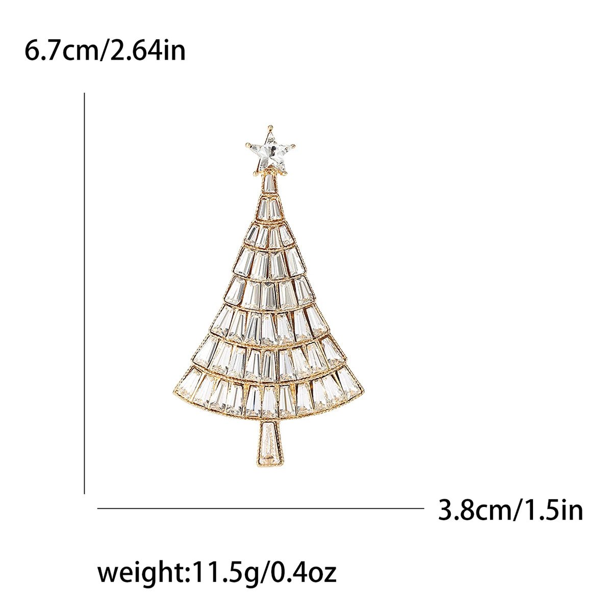 StarryGem Wholesale Christmas Festival Rhinestone Star Christmas Tree Brooches Classic Corsage Pins Coat Shirt Accessories Gifts - Kaiju Mafia