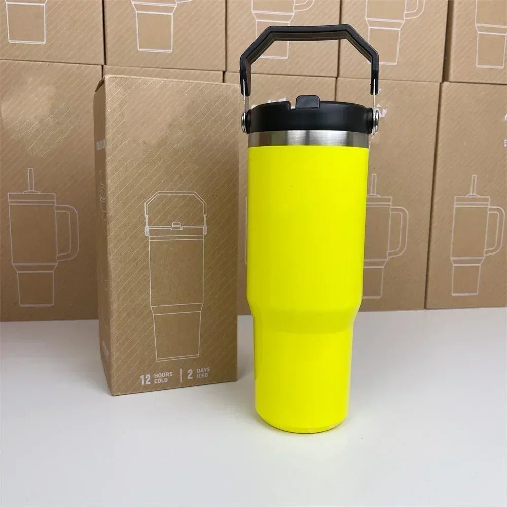 For Stanley Cup 30oz Iceflow Tumbler with Handle Stainless Steel Vacuum Insulated Car Mug Thermal Iced Travel Cup - Kaiju Mafia