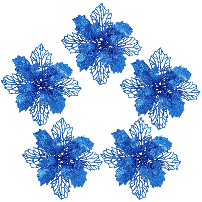 Glitter Poinsettia Christmas Flowers - Kaiju Mafia