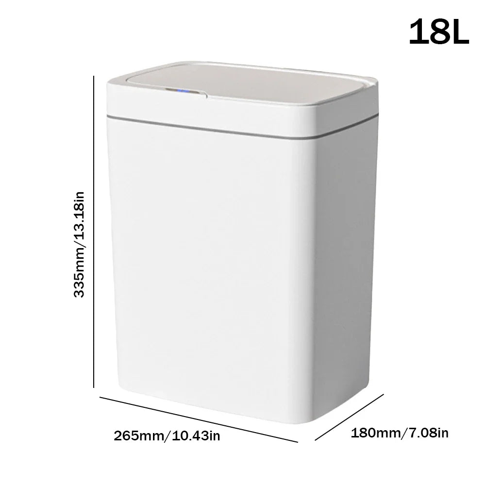 15/18L Smart Sensor Trash Can Waterproof Intelligent Touchless Trash Can Quiet Auto Motion Sensor Rubbish for Kitchen Bathroom - Kaiju Mafia