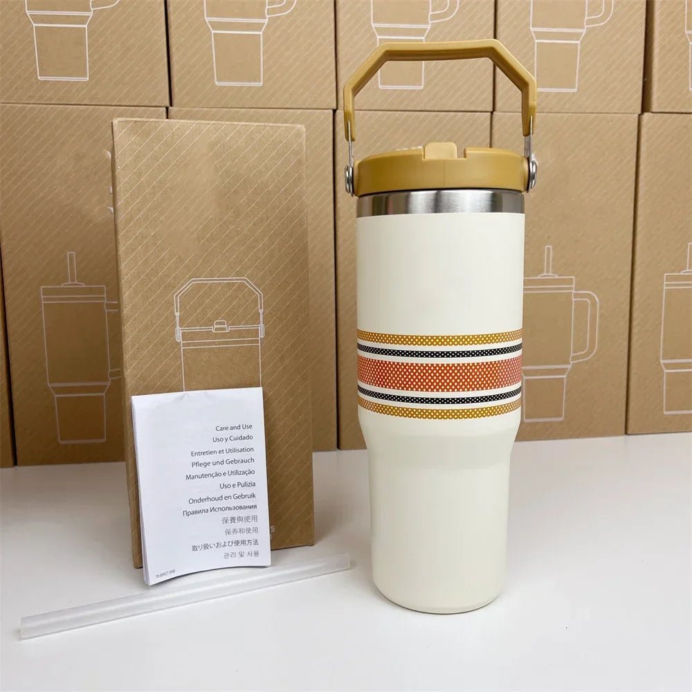 For Stanley Cup 30oz Iceflow Tumbler with Handle Stainless Steel Vacuum Insulated Car Mug Thermal Iced Travel Cup - Kaiju Mafia