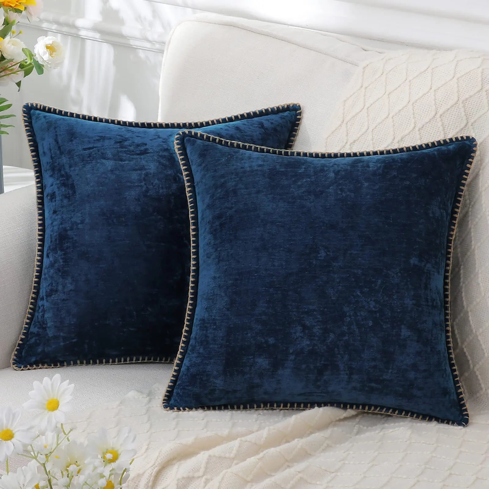 Olanly Chenille Cushion Cover 45x45 Pillow Cover 40x40cm Sofa Decorative Throw Pillow Case Soft Luxury For Living Room Decor - Kaiju Mafia