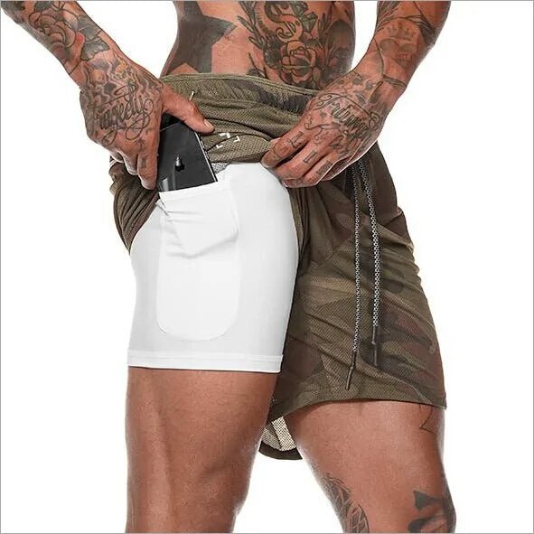 Mens 2 in 1 Fitness Running Shorts - Kaiju Mafia