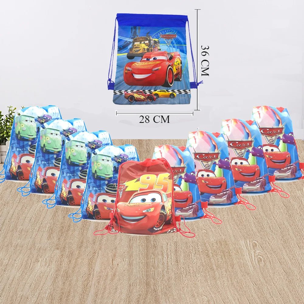 1pc Disney Cars Storage Bag Nonwoven Lightning McQueen Drawstring Bags Party Decoration Kids Birthday Christmas Gift Supplies - Kaiju Mafia