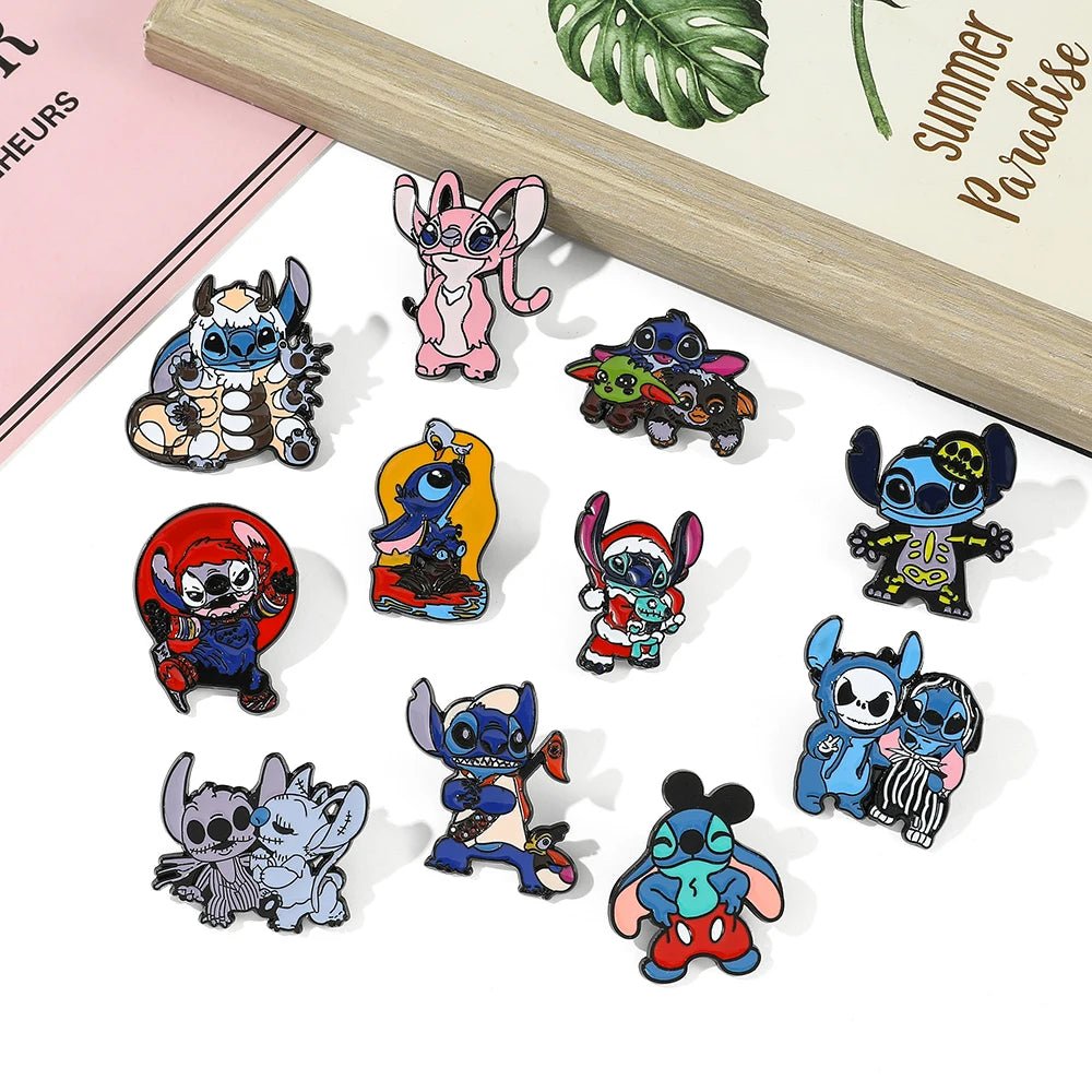 Disney Lilo & Stitch Brooches Cute Stitch Pin for Backpack Cartoon Anime Metal Badges for Bag Hat Accessories Christmas Gifts - Kaiju Mafia