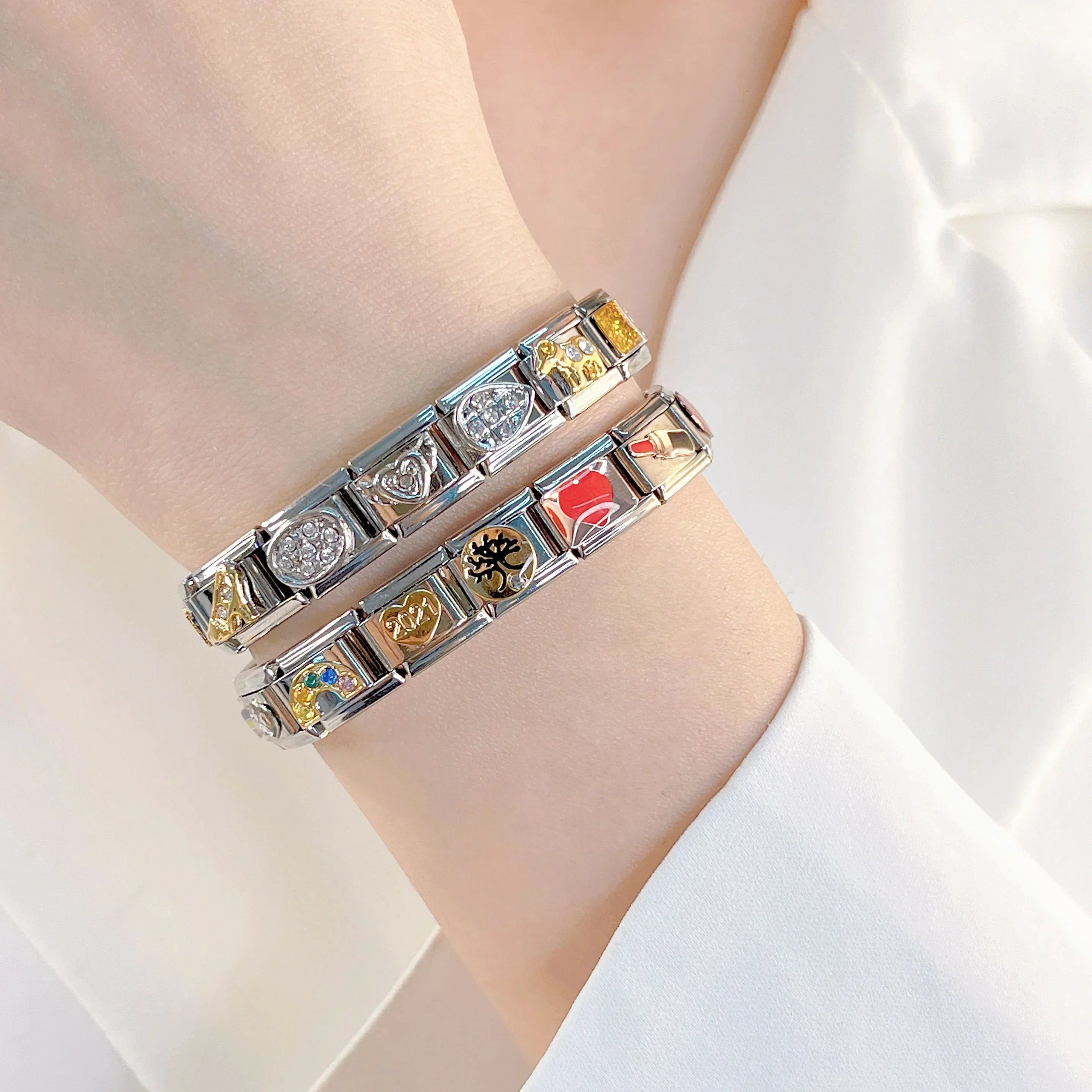 Hapiship 2024 Fashion Spider Star Moon Love Owl Italian Charm Links Fit 9mm Bracelet Stainless Steel Jewelry Making DJ003 - 346 - Kaiju Mafia