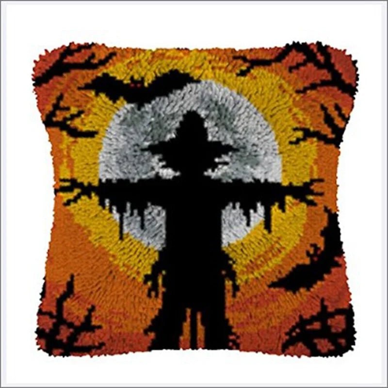 Snowman Elk Christmas Latch Hook Kits Smyrna Pillowcase Knot Pillow Package Latch Hook Kit Set For Needlework Embroidery Cushion - Kaiju Mafia